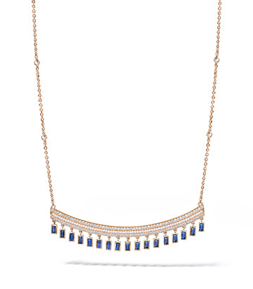 Pearl,Diamond and Blue sapphire necklace